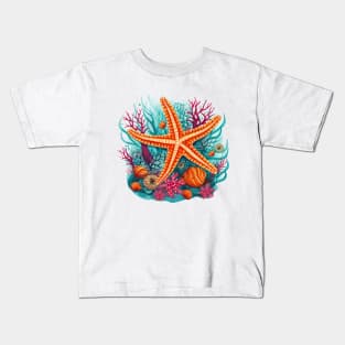 Orange Starfish Kids T-Shirt